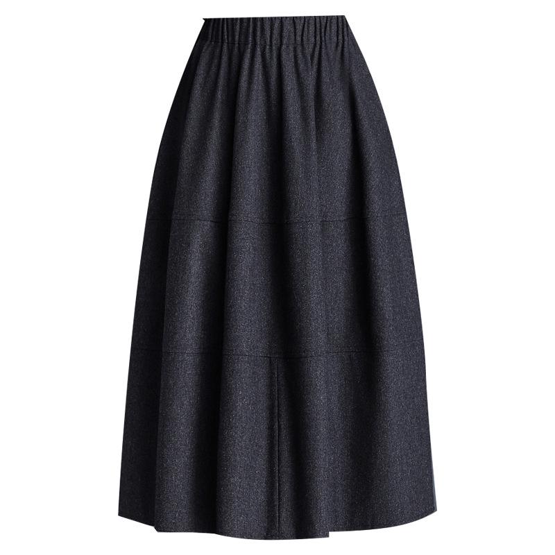 Women's Woolen A-line High Waist Midi Skirt: Thick, Fashionable Autumn/Winter Style