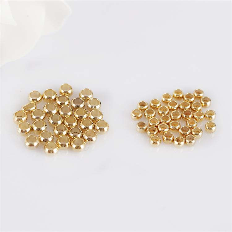 10000pcs/bag Crimp Beads Bracelet For Jewelry Making 18k Gold Plating Brass Fixed Beads End Clasps For Jewelry Findings