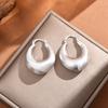 Gold Brushed Statement Drop Earrings, Geometric Irregular Gold Hoop Earrings