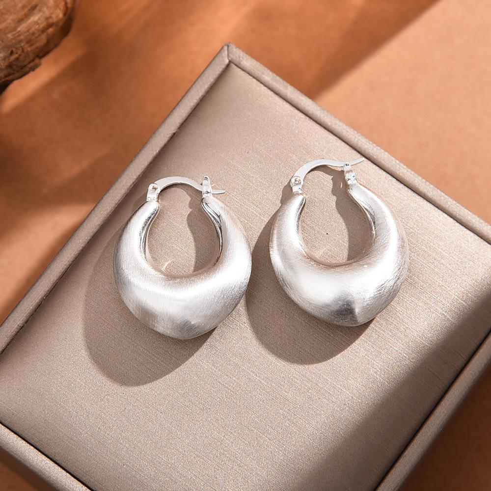 

Золотые матовые серьги-капли, геометрические неровные золотые серьги-кольца