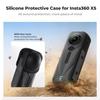 K&F CONCEPT Black Silicone Sleeve Case for Insta360 X5 Soft Protective Case with Lens Cover, Battery Side Open All-Round Protect