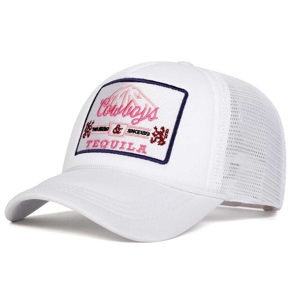 Men Letter Embroidered Baseball Cap Mesh Hat Outdoor Adjustable Sunscreen Leisure Hat Spring Autumn Travel Tourism Beach Vacation