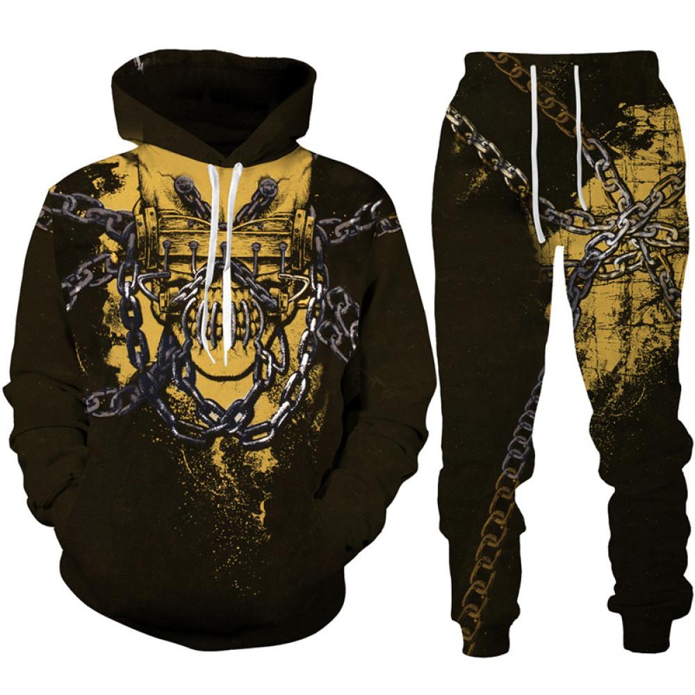 Готическая толстовка с принтом черепа/спортивный костюм с 3D-принтом — фото 9