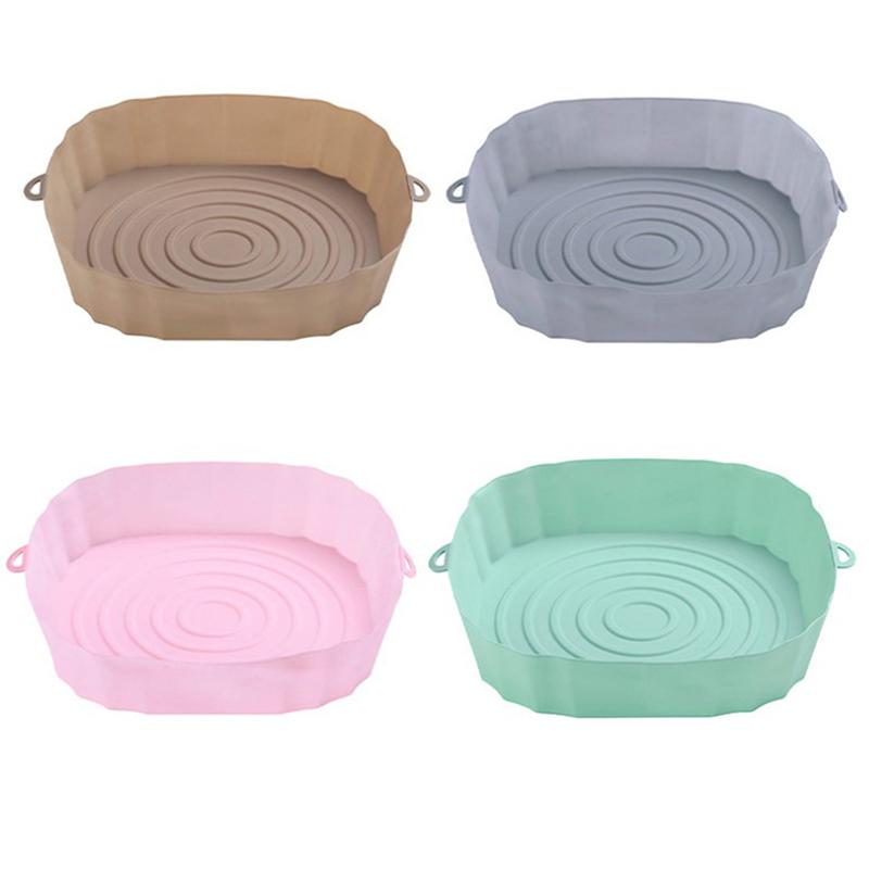 Silikonpapier Heißluftfritteuse Backblech mit Griff Mikrowellenbacken Pizza-Matte