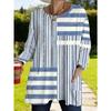 Women's Long-sleeved Round-neck T-shirt, Suitable for Spring, Autumn and Winter Seasons. It Has Pockets and Print Designs. Machine Washable.