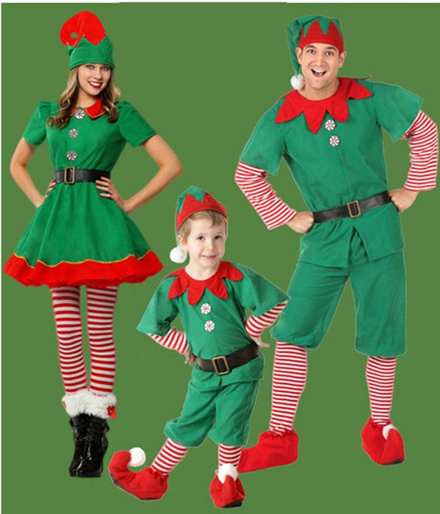 Santa Cosplay Costume for Kids and Adults, Green, Kids, Boys and Girls, with Hat, Kigurumi, Christmas, Year-End Parties, Halloween, and Christmas