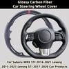 Hitzebeständige Auto-Lenkradabdeckung für Subaru WRX STI Levorg UV-Schutz Anti-Aging Glänzende Kohlefaser Ultrafeine Fasern Leder