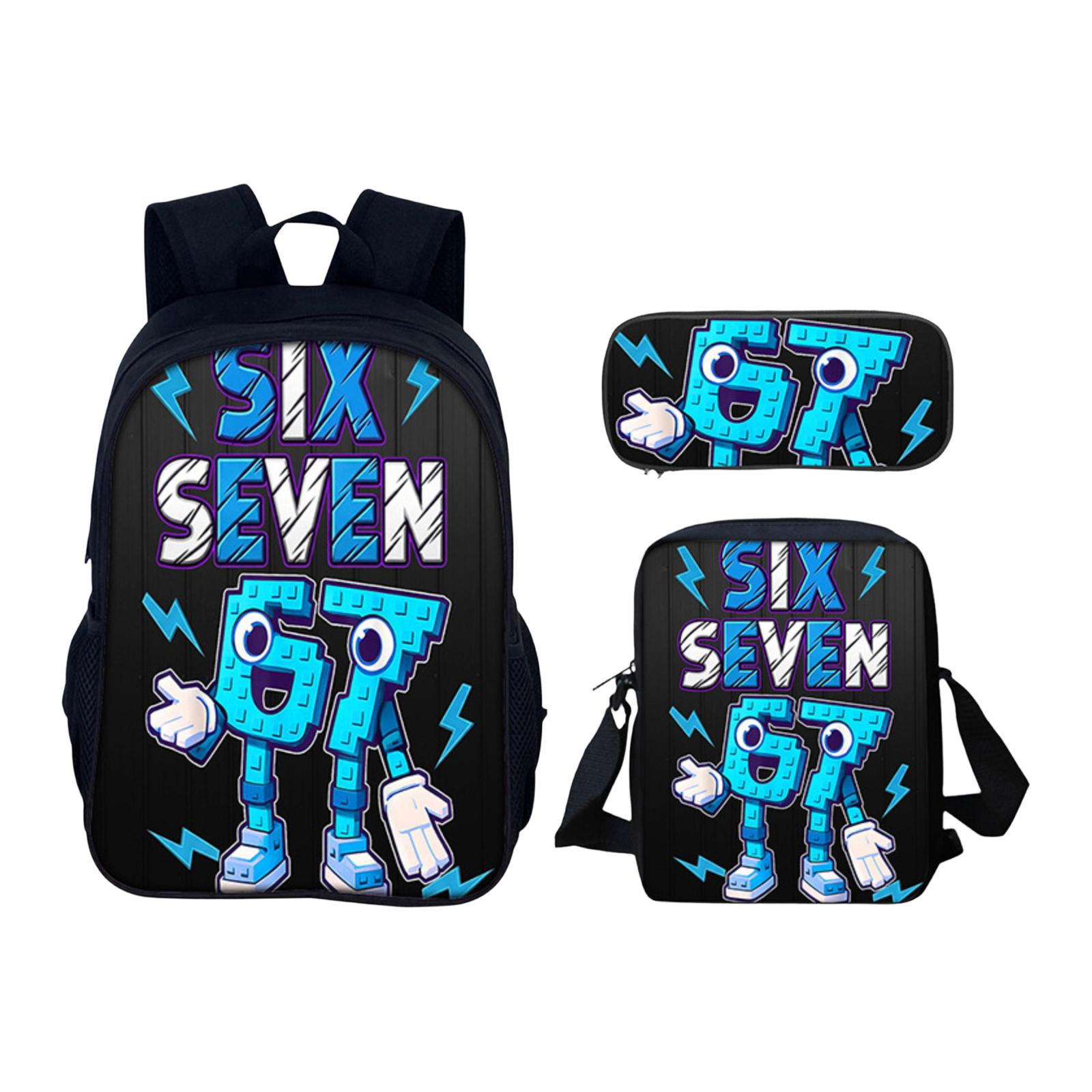 Elementary School Cartoon Backpack And Peripheral Backpack Three Piece Set One Size