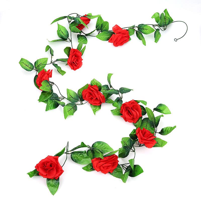 Buy Silk Artificial Rose Vine Hanging Flowers for Wall Decoration