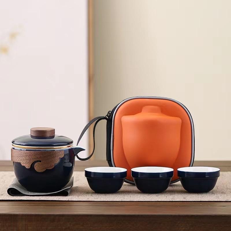 Ceramic Hand Grab Pot Kuaike Cup Portable Travel Tea Set Business Gifts Opening Event Souvenirs