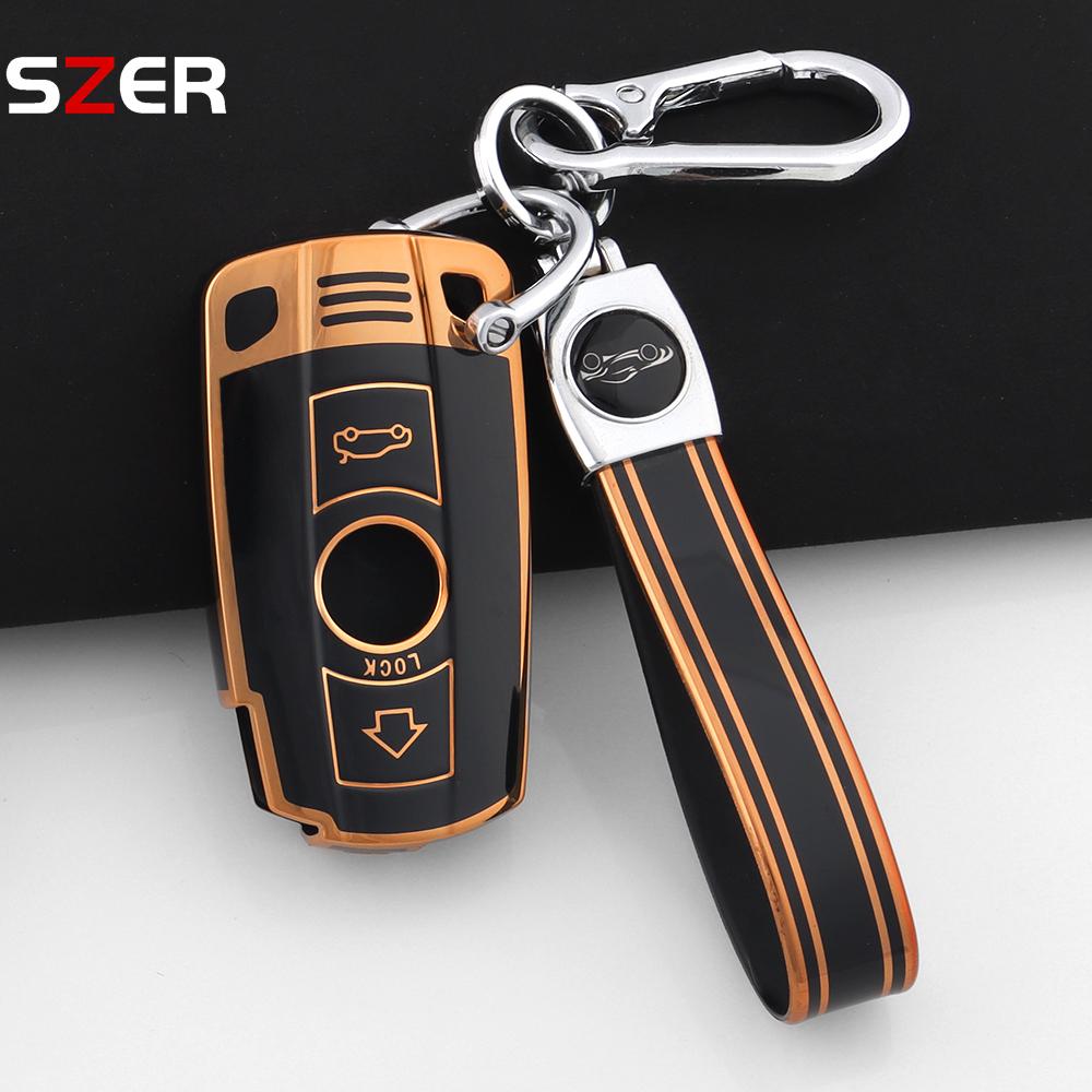 For Bmw E90 E60 E70 E87 3 5 6 Series M3 M5 X1 X5 X6 Z4 E71 E72 E88 E89 E91 E92 Fashion Tpu Car Key Case Cover Protector Keychain