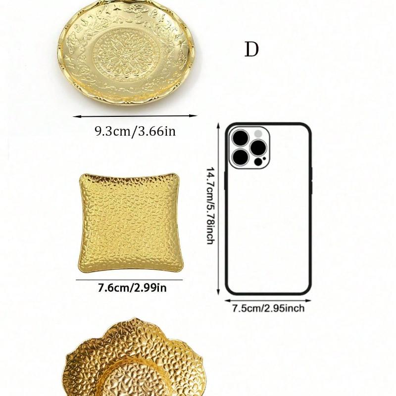 Metal Coaster, Luxury Creative Style, Golden Color, Embossed Craft, Suitable for Insulation, Tea Tray, Plate