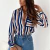 Women's Autumn Fashion Long-sleeved V-neck Ladies Shirt Shirt