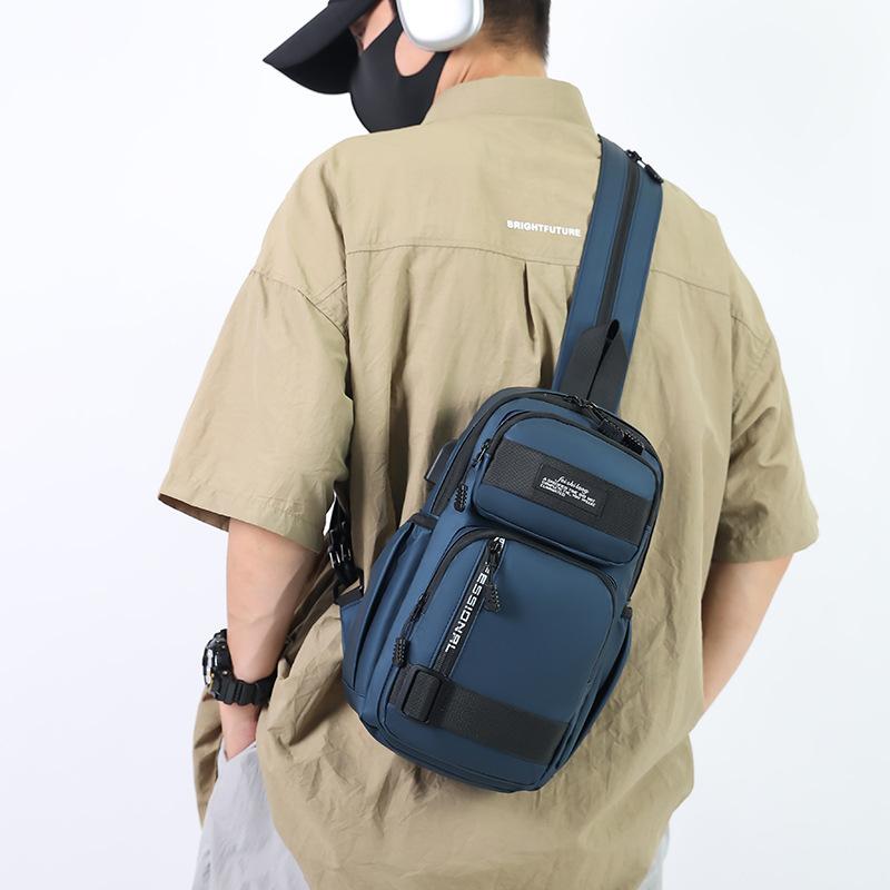 Men Business Shoulder Bag Travel Water-Repellent Chest Bag Multi-Back Bag