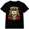 Winged Skull T Shirt Rock and Roll Lightning Vintage Rock Music Graphic Tee
