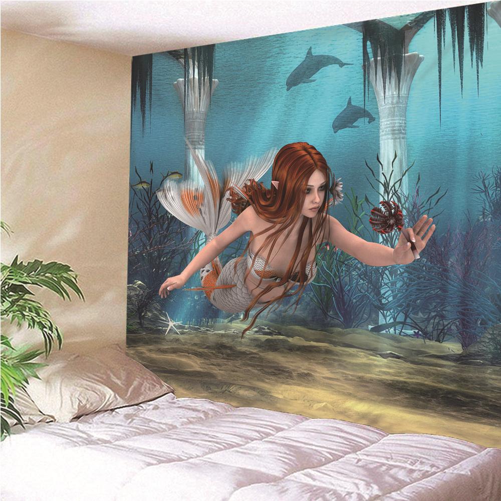 

Украшение Гостиная Спальня Подарок Русалка Ама Гобелен Настенный Гостиничный Гобелен Tapiz 100X75CM
