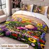 Custom Name Text 3Pcs Bedding Set Masha and the Bear Duvet Cover And Two Pillowcases