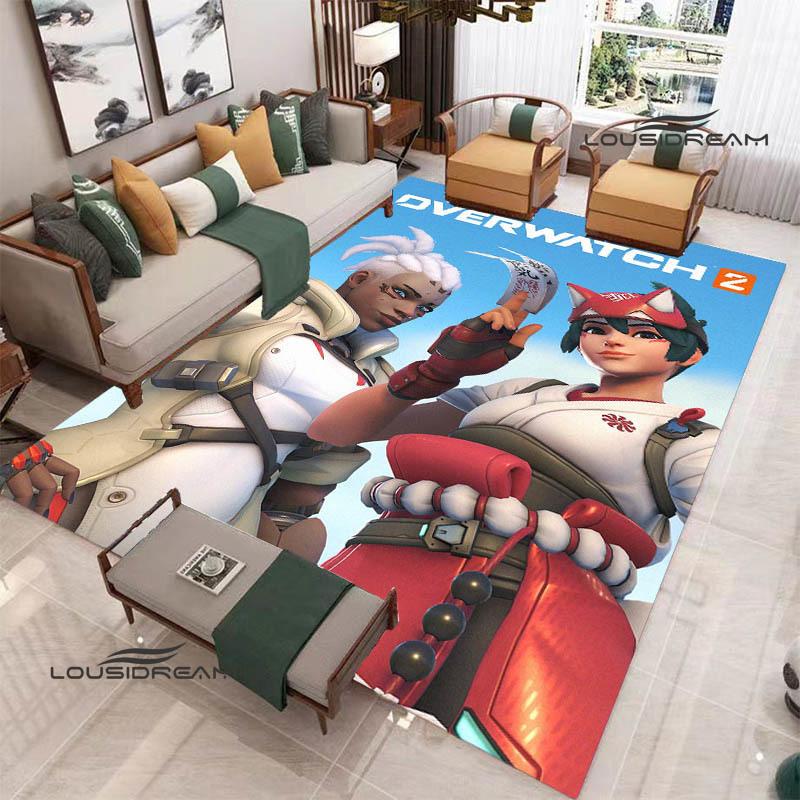 2026 Game Overwatch Printed Carpet Game Room Bedroom Non -slip Carpet Photography Prop Kawaii Rug Area Rug Birthday Gift