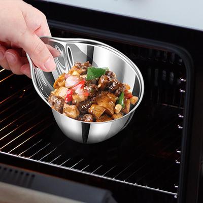 Kitchen Steamed Eggs Bowl, 304 Stainless Steel Mixing Thicken Rice Bowl for Appetizer, Raman,