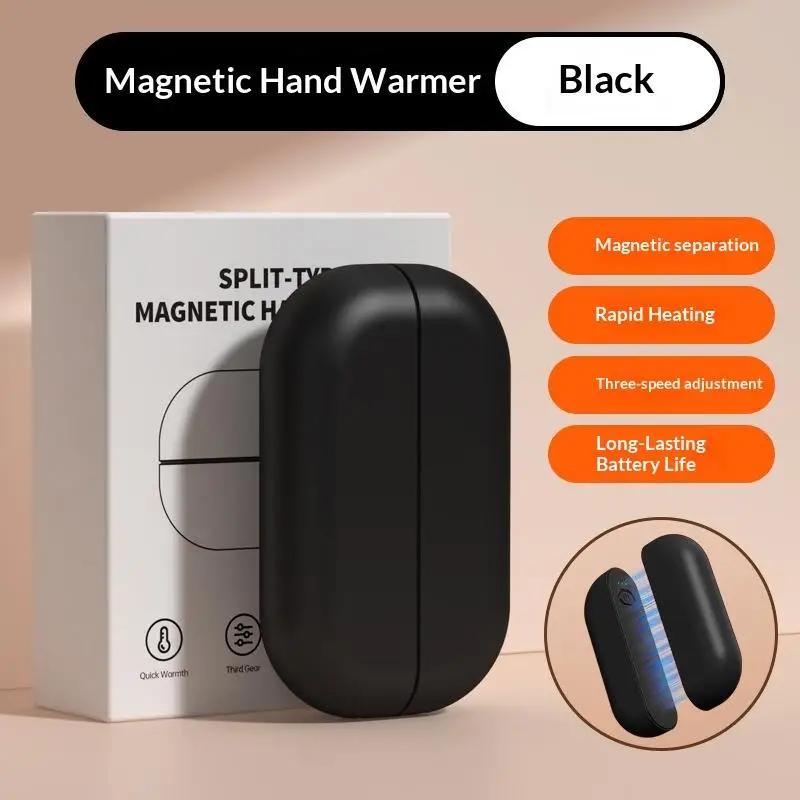 

2-in-1 Magnetic Rechargeable Hand Warmers Electric Portable Handwarmers Long Lasting Safe Heating Warmer Pocket Heater