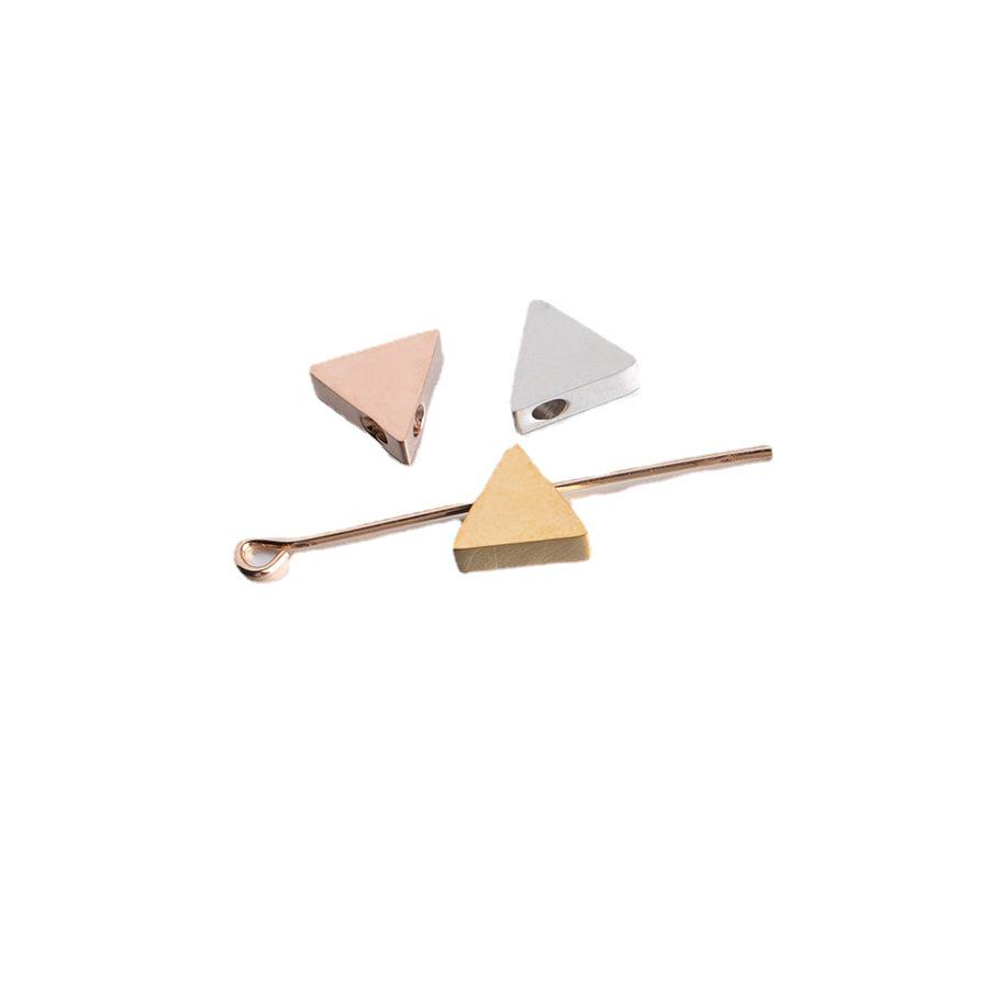 Stainless Steel Triangle Beads with 1.8mm Tip, 9x8mm Geometric Mirror Finish for DIY Jewelry