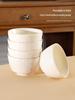 Set of 10 Ceramic Underglaze Rice Bowls - Cream Style, Ideal for Soup and Noodles (2025 New Design)