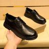 Fashion New Oxfords Footwear Mens British Genuine Leather Shoes Outdoor Casual Ankle Shoes Fashion Low Top Casual Leather Elevator Shoe
