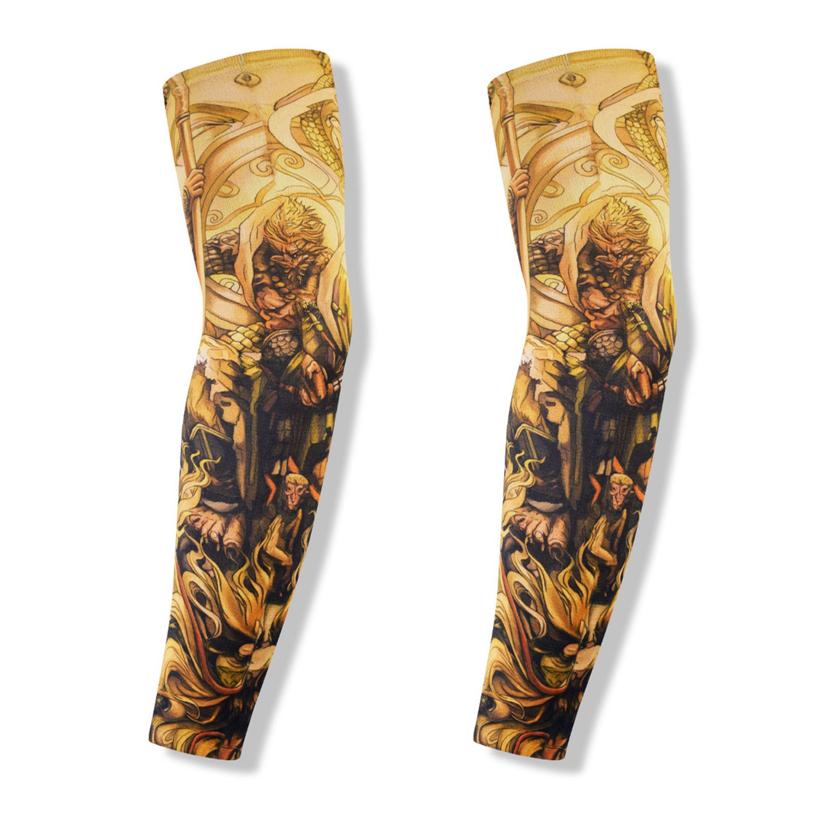 

Модные тату-рукава Дышащие и удобные для игры в гольф, вождения, езды, временные тату-рукава 76