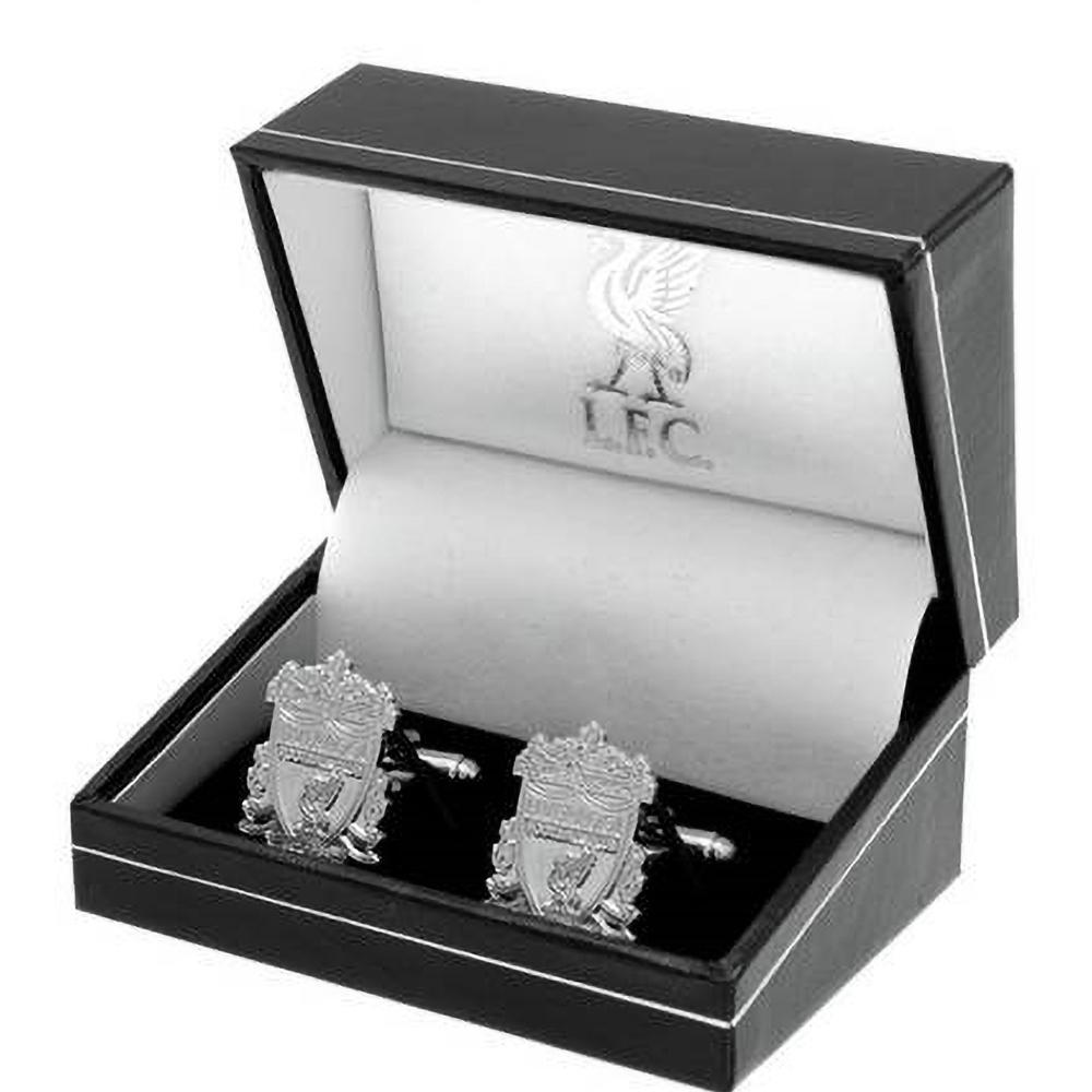 Liverpool FC Crest Boxed Silver Plated Cufflinks