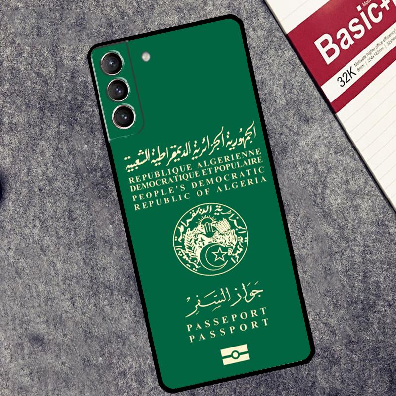 Algerian Passport Case For Samsung Galaxy S24 S23 S22 S21 Plus Ultra Note 20 S9 S10 Note 10 S20 S21 FE Cover