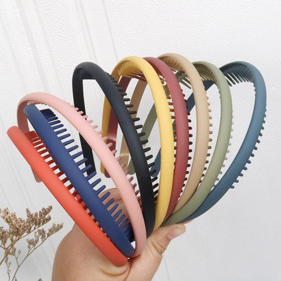 

9Pcs Multicolor Resin Hair Hoop Set Flexible Comfortable Headbands Minimalistic Toothed Headbands for All Hair Types