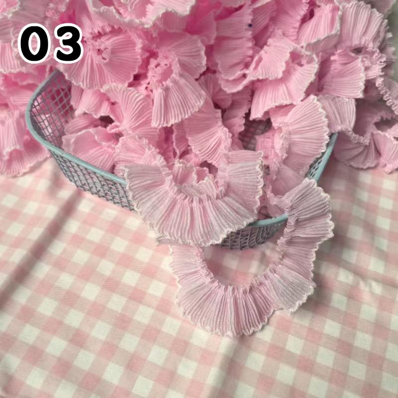1M Lace Ribbon Sheer Chiffon Elastic Ruffle Ribbon Lace Trim for Dress Diy Apparel Sewing Fabric Wedding Party Accessories New