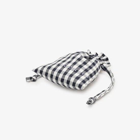 AfternoonTea LIVING Pouch JA02 Gingham Check Drawstring Black