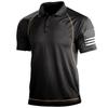 Men Outdoor Flag Print Short Sleeve Lapel Polo Shirt