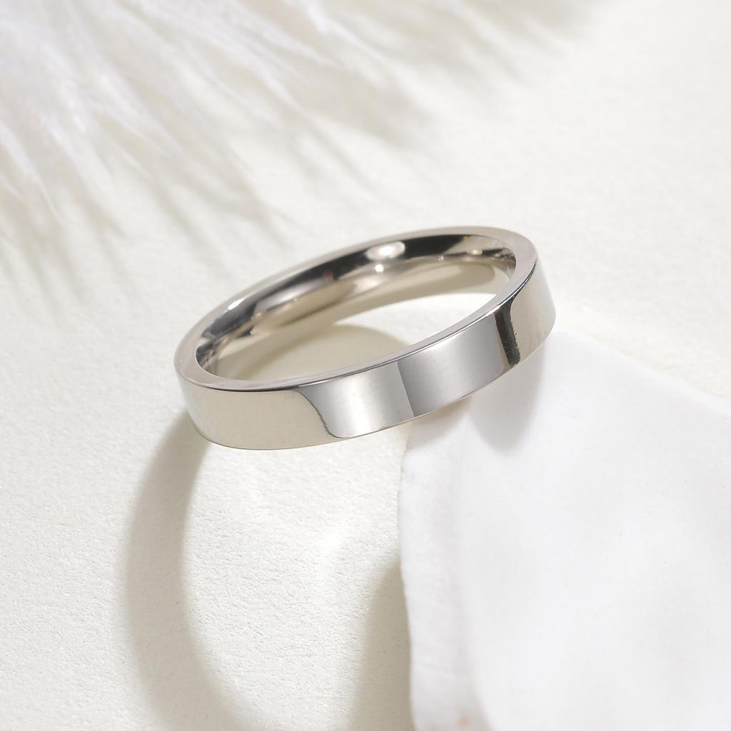 Minimalistischer Modeschmuck Edelstahl Partnerringe Poliertes Band 4mm 6mm 8mm Größen