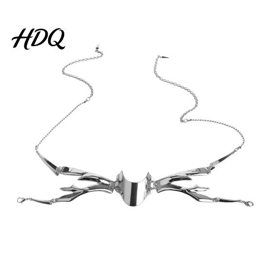 Übertriebene Cosplay Gesichtsmaske Cyberpunk Mechanische Klingenmaske Metall Gotische Nasenrückenmaske für Halloween Maskenball Kostümzubehör Party,