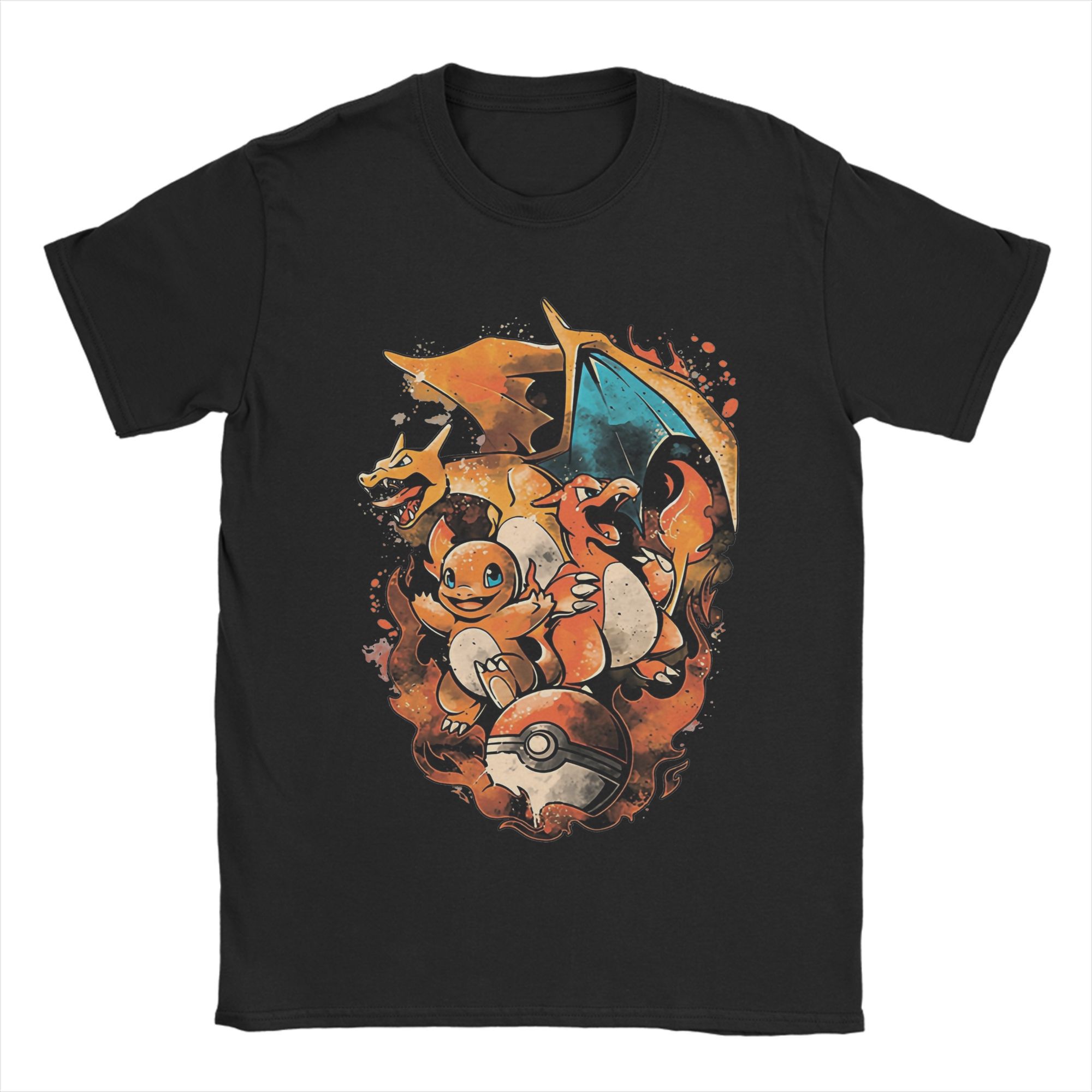 Pokemon Tshirt Mens Pure Cotton Casual Tshirt Round Neck Tshirt Short Sleeve Clothing Summer Sports Casual Short Sleeve Top S
