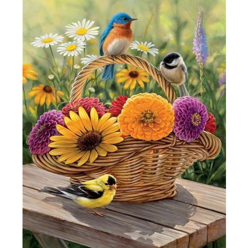Artistic Flower Picture Unframd Handmade Oil Painting DIY Digital Kits Canvas Draw Home Decro Gift
