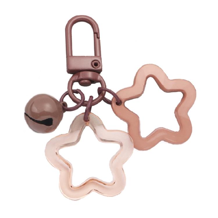 

Star Bell Pendant Cute Keyring Hollow Star Charm Keychain Bag Pendant Keyholder 1 коричневый