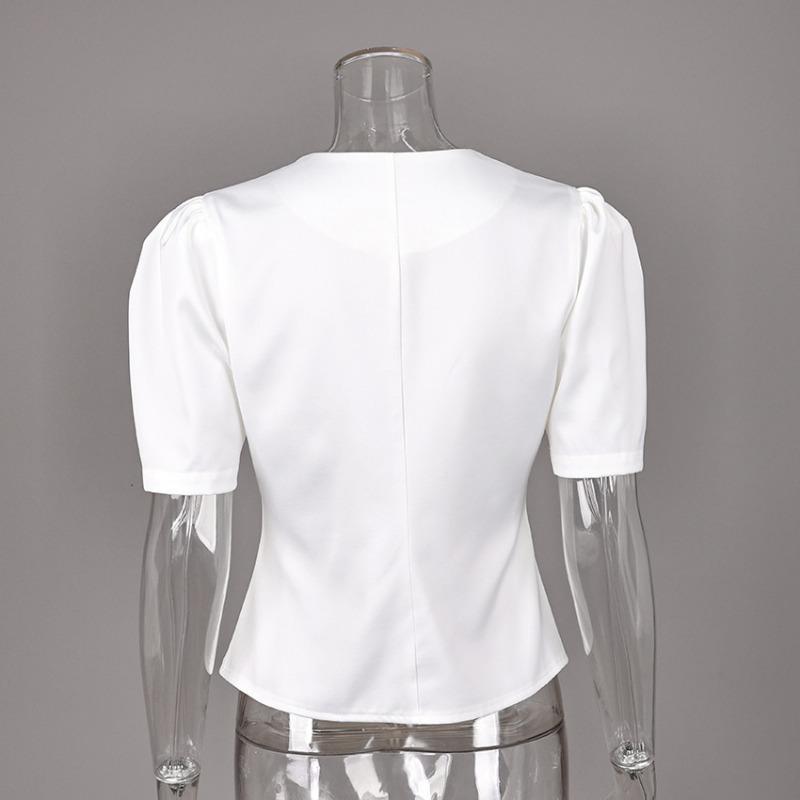 New Summer Women's Clothing, Versatile Short-sleeved Shirts for Commuting, Elegant Cardigan Tops