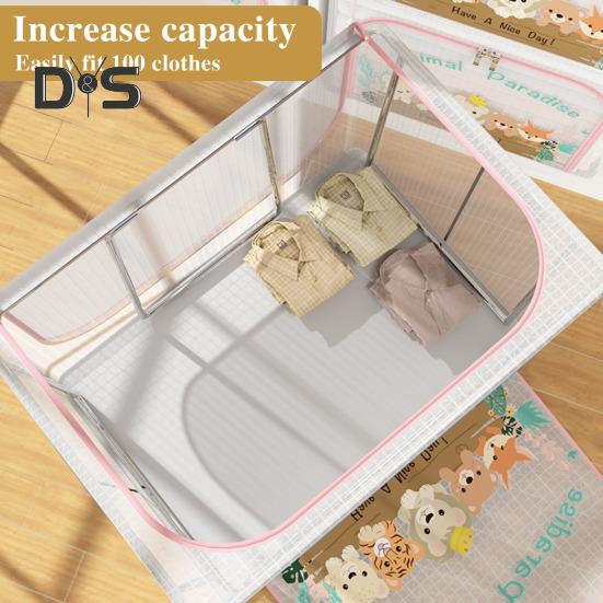 Large Storage Box with Handle Transparent Design Zipper Closure Multi-Function Home Quilt Storage Bag Blanket Clothing Organizer