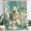 Humorous Funny Dogs Cute Shower Curtain: Embrace the Quirky Design, Vintage Dog Art Waterproof Polyester Fabric Bath Curtain