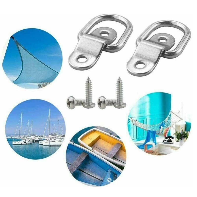2/4/6/8Pcs Heavy Duty D Rings Tie Down Anchors Universal Trailer Connector Link D Shaped Tow Hook Wall Surface Mount Bracket