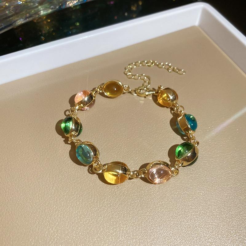 Resin Oval Bracelet Necklace Set Niche Design Sense Mori Style Versatile Jewelry Women