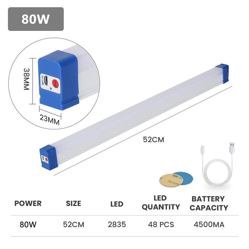 Multifunction USB Rechargeable Led Light Tube Magnetic Night Market Light Portable Emergency Camping Fishing Night Light