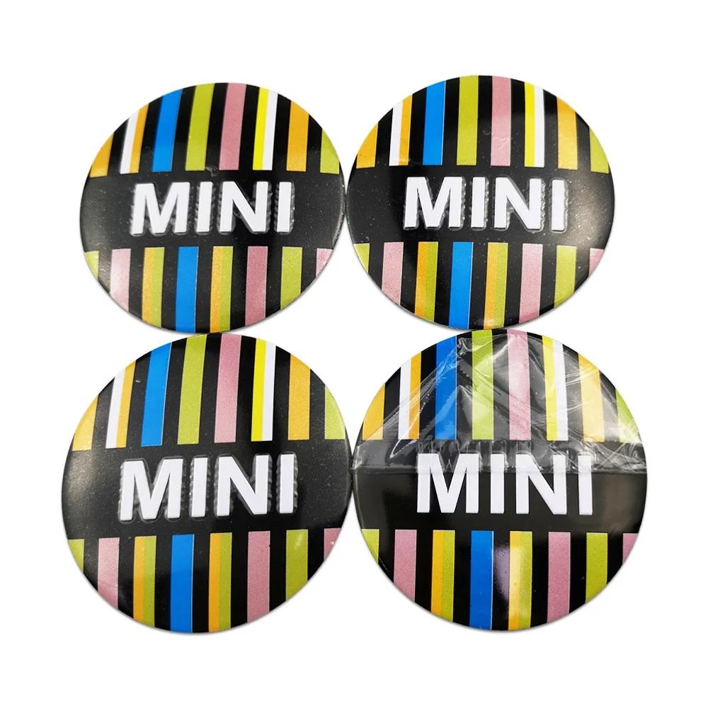 4pcs Car Decals Wheel Hub Center Stickers for Mini Cooper JCW R57 R58 R60 R50 R52 R53 R56 CLUBMAN COUNTRYMAN Logo Accessories