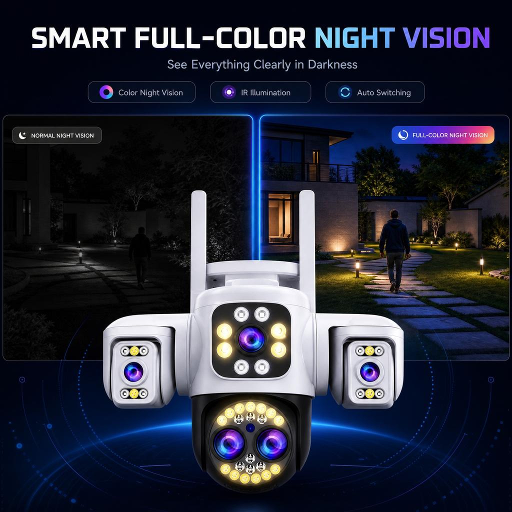 YOOSEE Ai APP Kültéri 10x ZOOM WiFi CCTV Kamera HD 20MP Éjjellátó Kétirányú Beszélgetés Biztonsági Kamera Vízálló Napálló Távoli Megtekintés