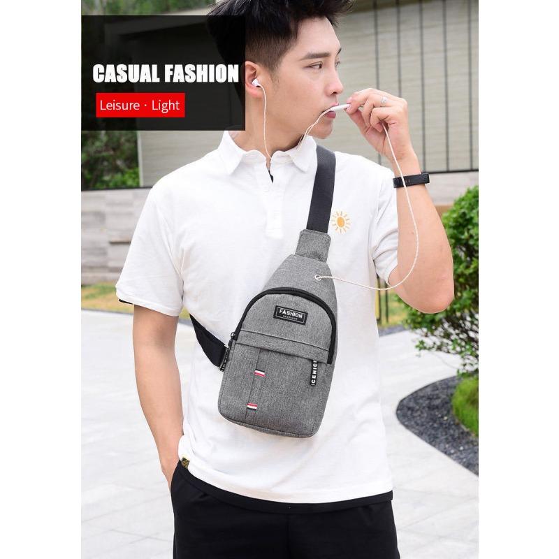 Torba na klatkę piersiową Nowa męska prosta nylonowa moda Wodoodporna torba na jedno ramię