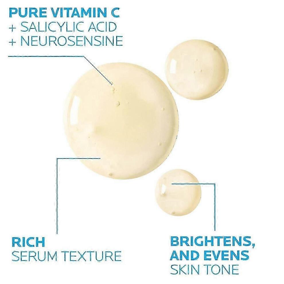 (2) La-Roche Posay SÉRUM VITAMINE PURE ,Concentré Anti-Rides Éclat Rénovateur,Antioxydant 30ml