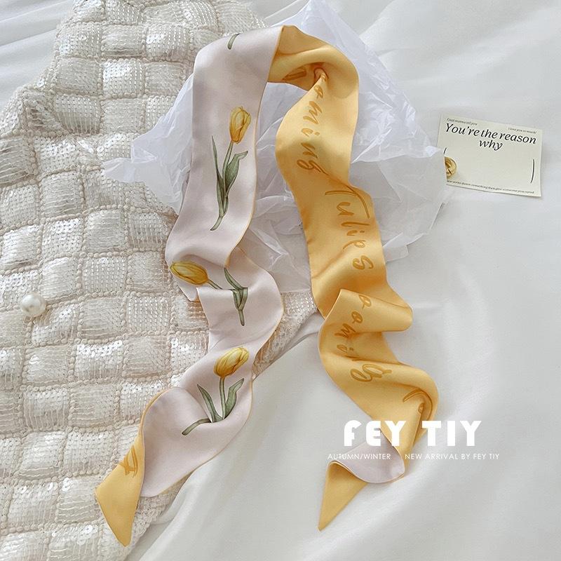 Qiandongge Seidenschal Stirnband Retro Weiblichkeit Gebundener Pferdeschwanz Schleife Band Stirnband Streamer Stirnband Mori Serie